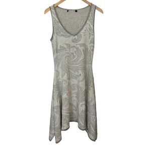 Peruvian‎ Connection Dress Women's Small Gray Sleeveless Pima Cotton Asymmetric